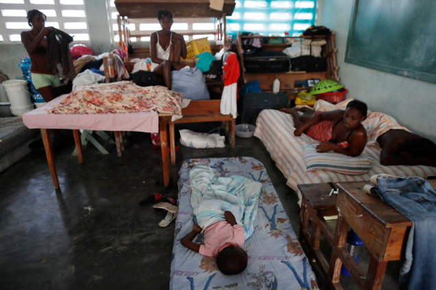 A school in Port Salut, Haiti has become a temporary shelter for people who lost their homes to Hurricane Matthew last week. Image: Rebecca Blackwell/AP